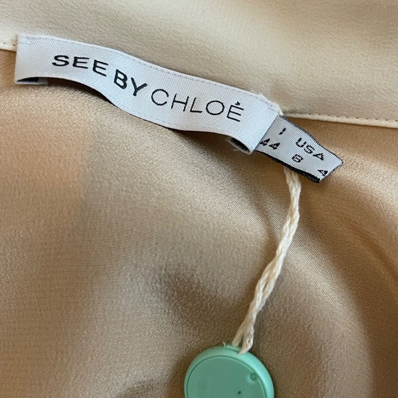 NWT! See By Chloe Colorblock Silk Blouse IT 44 ASO Kim Kardashian - Picture 14 of 16